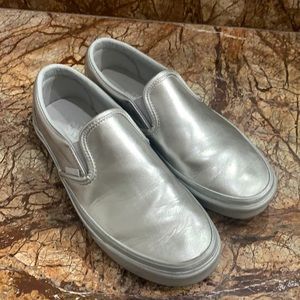 Silver barely worn Vans size 8